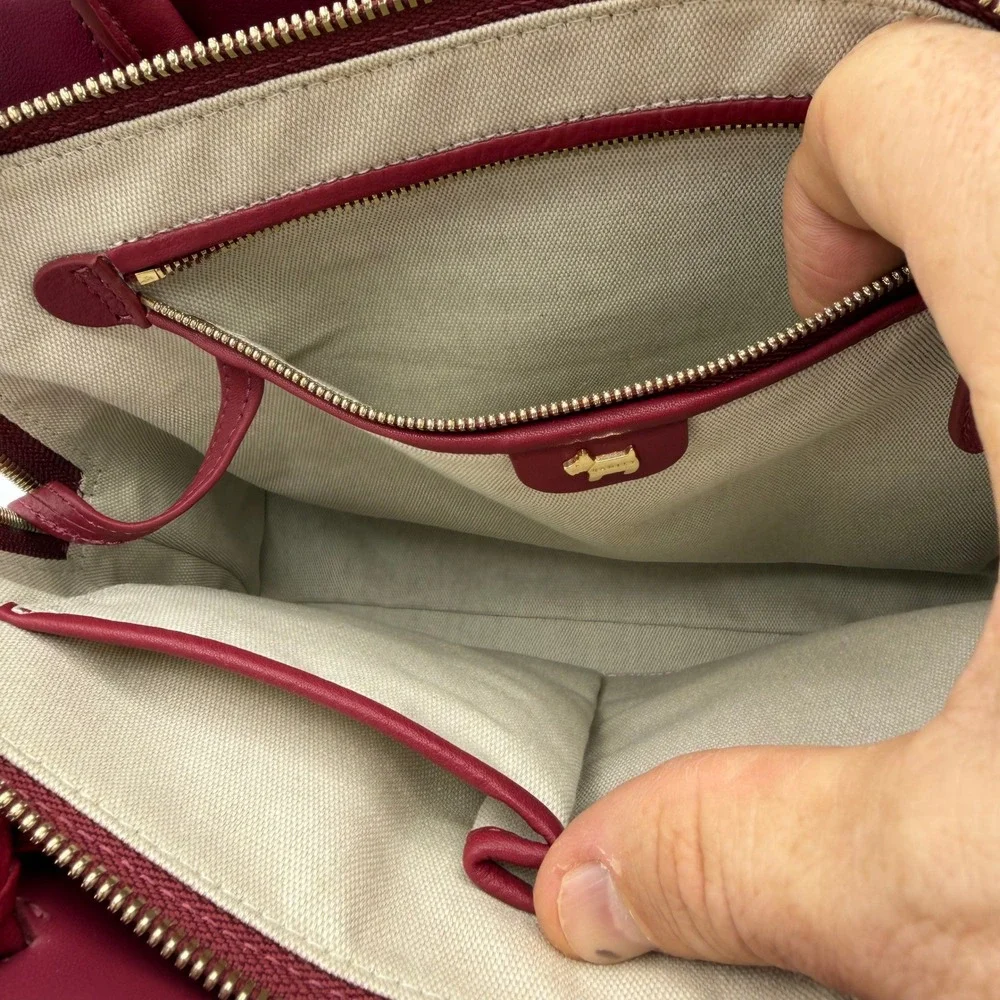 NWOT Radley London Satchel Women Burgundy 12 Days of Christmas Partridge Bag